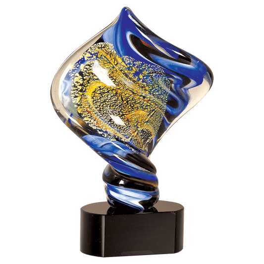 11" Diamond Twist Art Glass