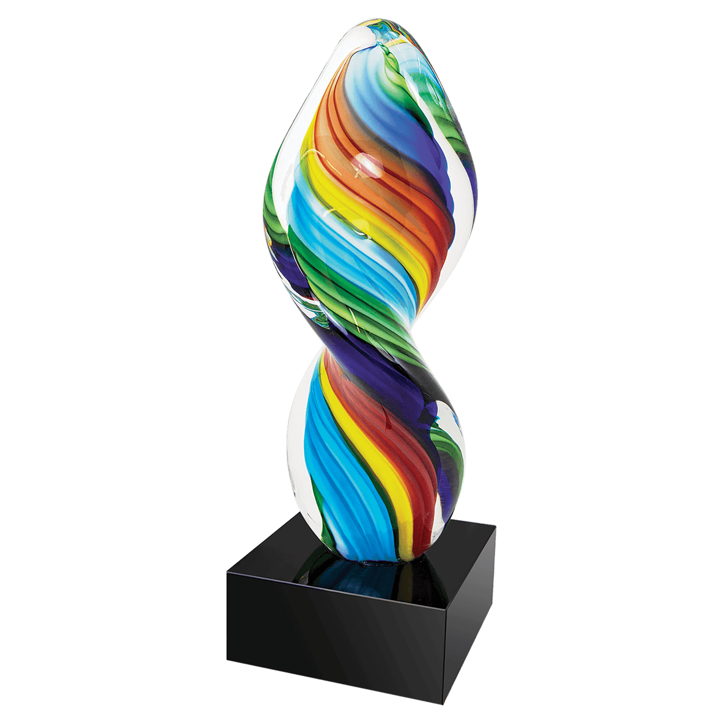 10 1/2" Rainbow Twist Art Glass