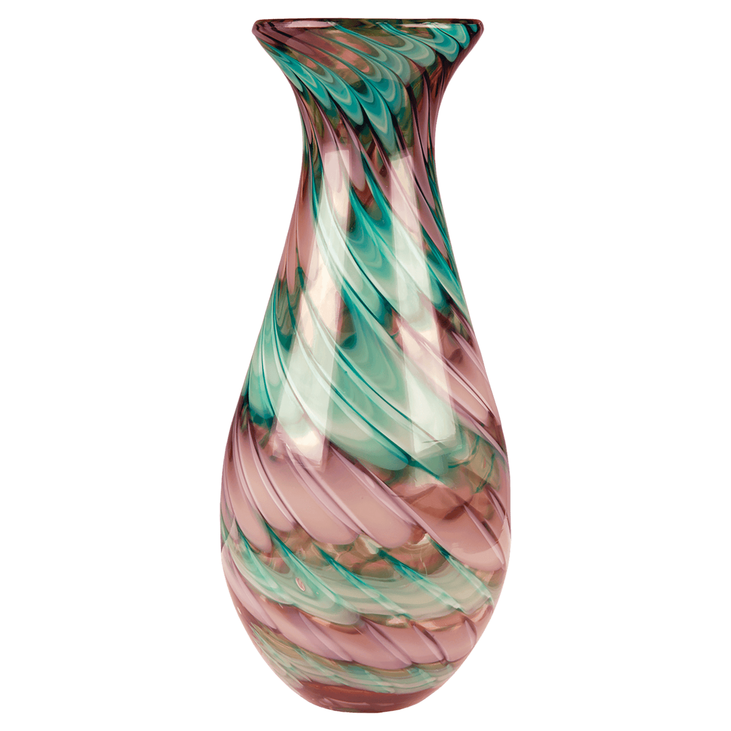14 1/2" Swirl Art Glass Vase