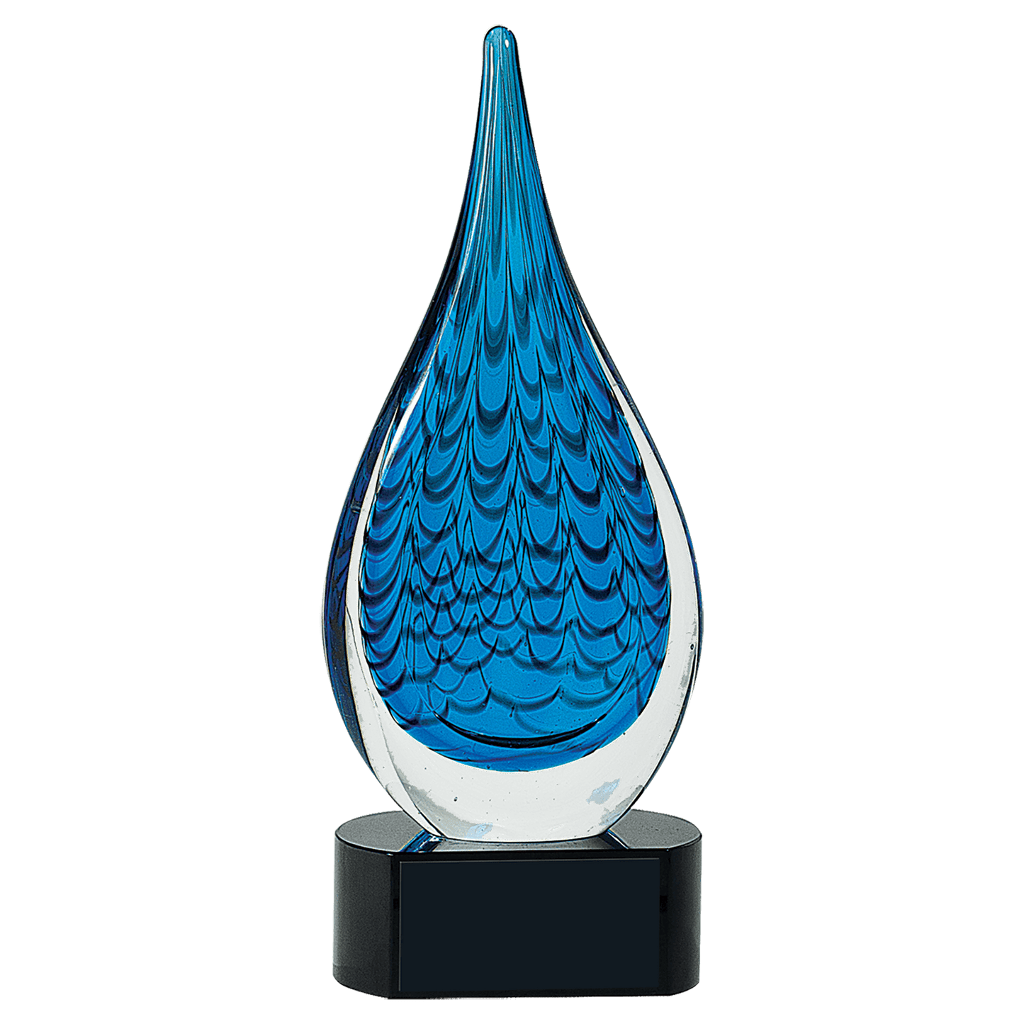 12 1/2" Blue Raindrop Art Glass
