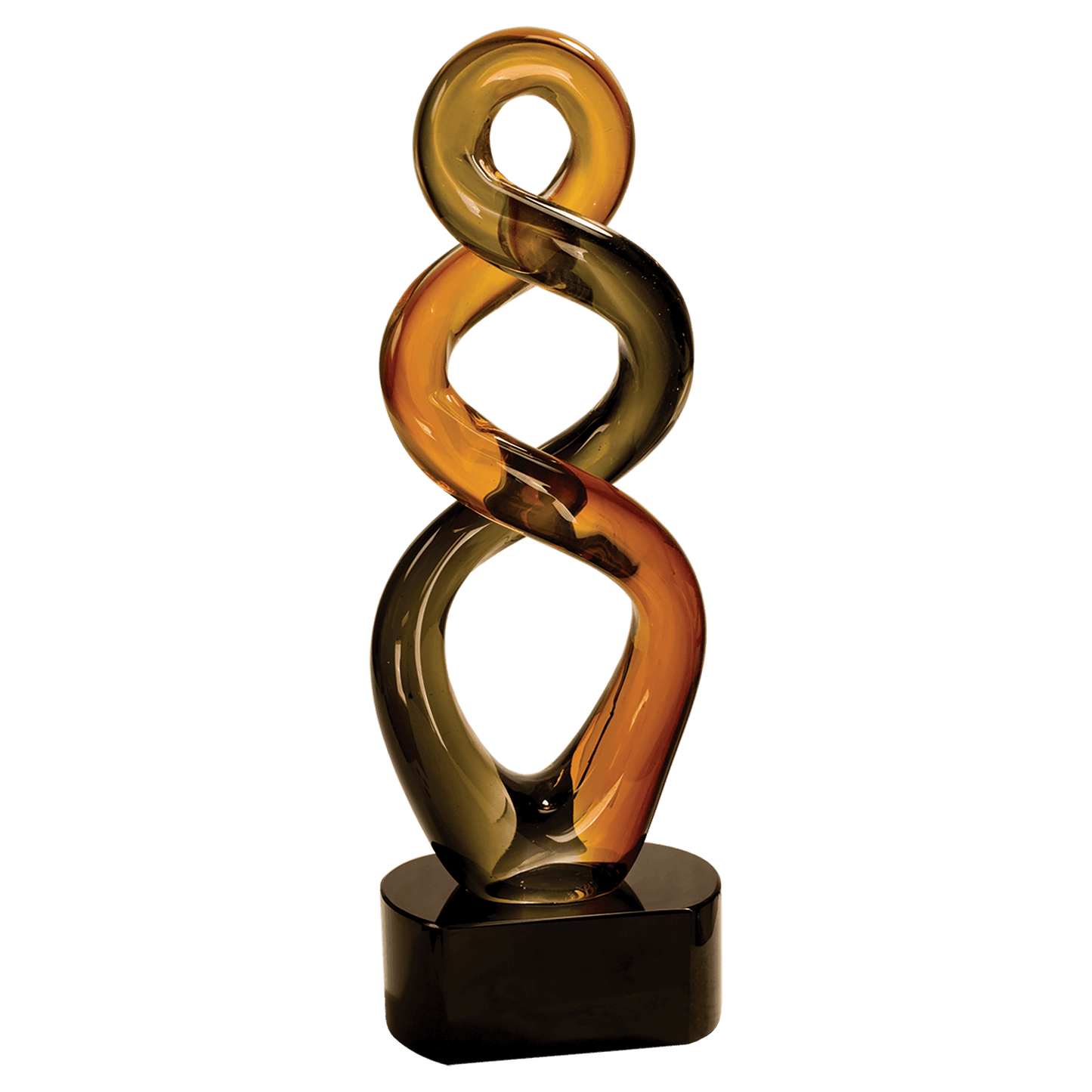 13 1/2" Brown Twist Art Glass