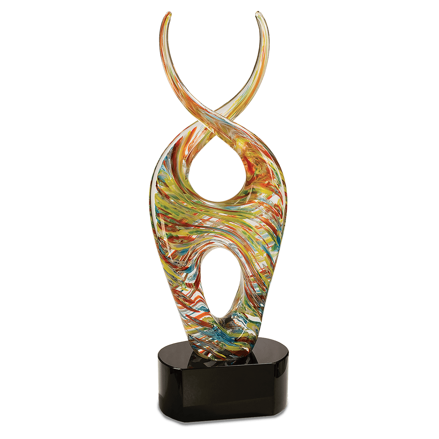 14" Color Twist Art Glass