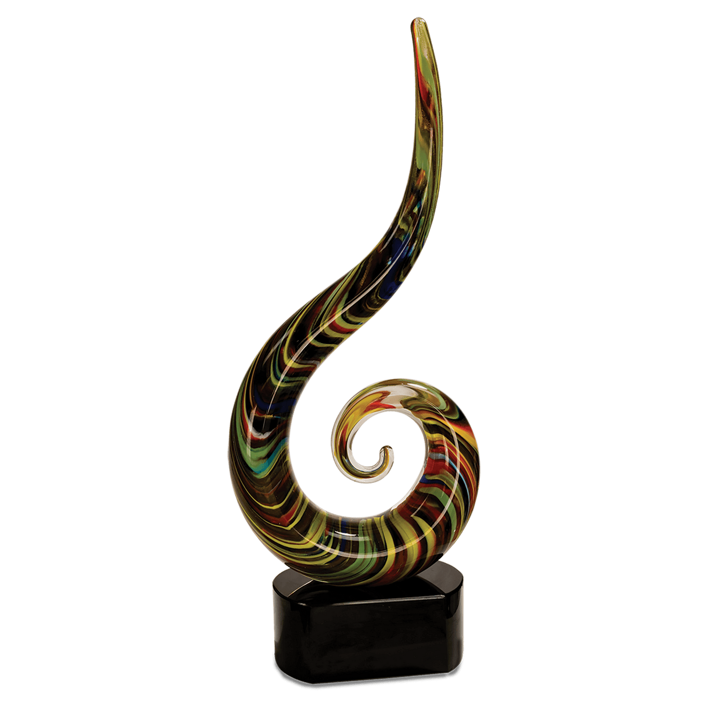 15 1/2" Color Swoop Art Glass