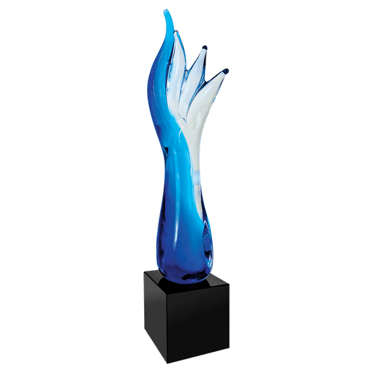 17" Blue Aspire Art Glass