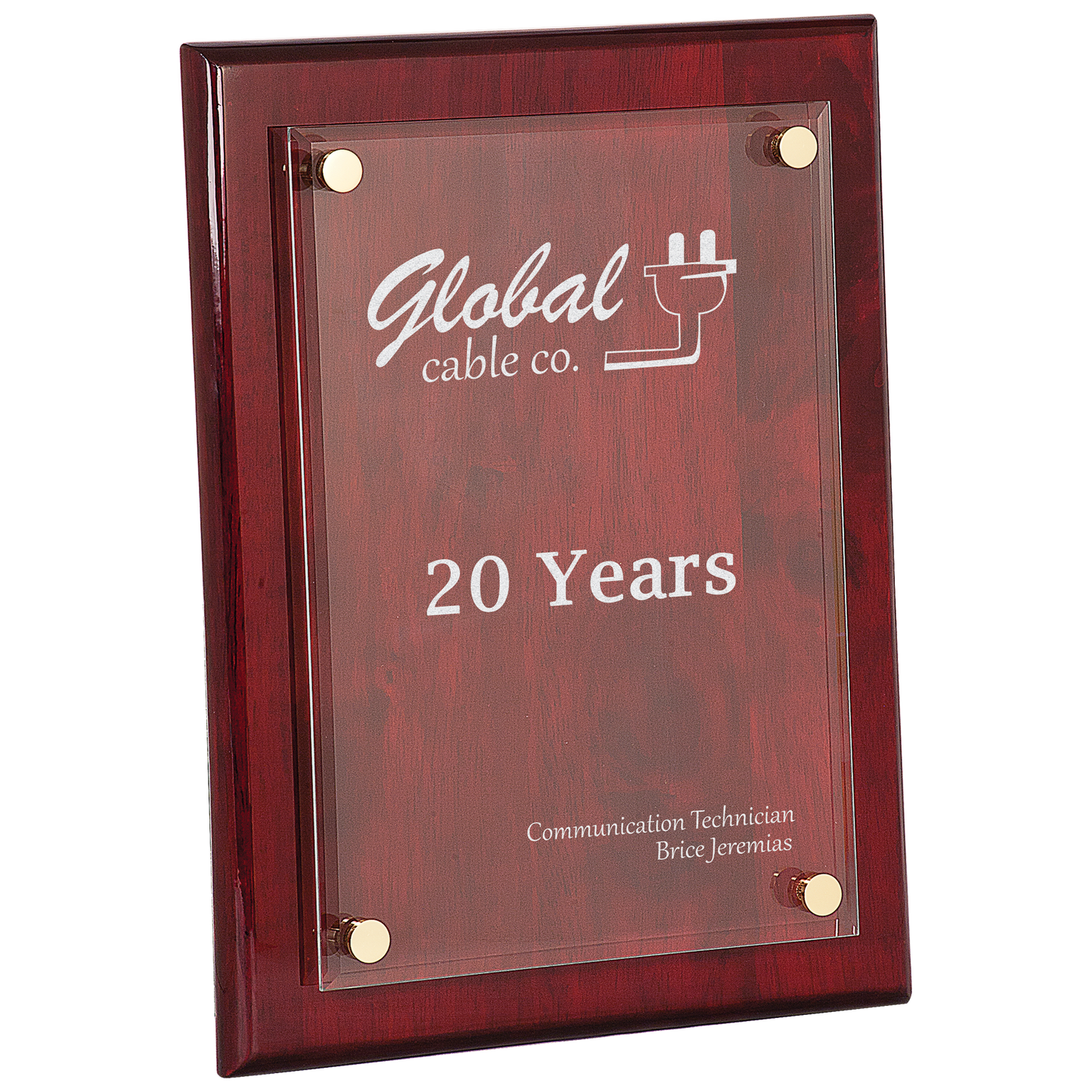 Rosewood Piano Finish Floating Acrylic Plaque