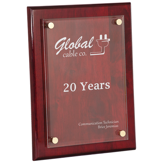 Rosewood Piano Finish Floating Acrylic Plaque