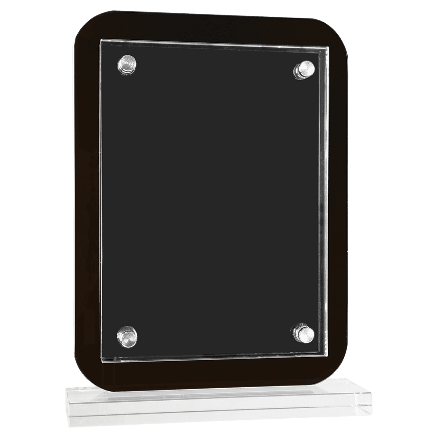 Black Floating Glass Standup Plaque