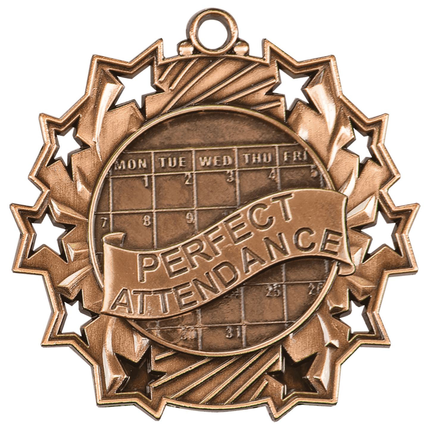 Antique Perfect Attendance Ten Star Medal