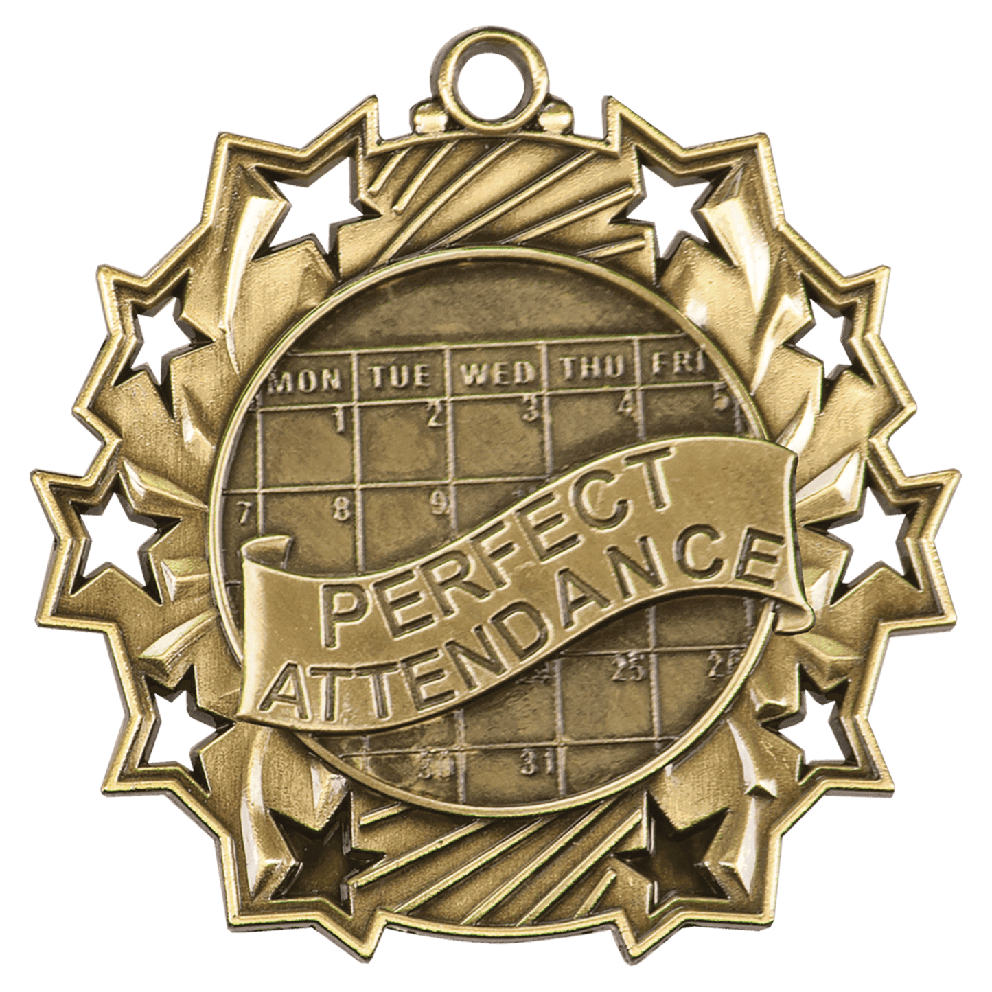 Antique Perfect Attendance Ten Star Medal